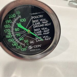 CDN meat thermometer, oven proof. 2.75 W X 5.37H X2.75D pre-owned.